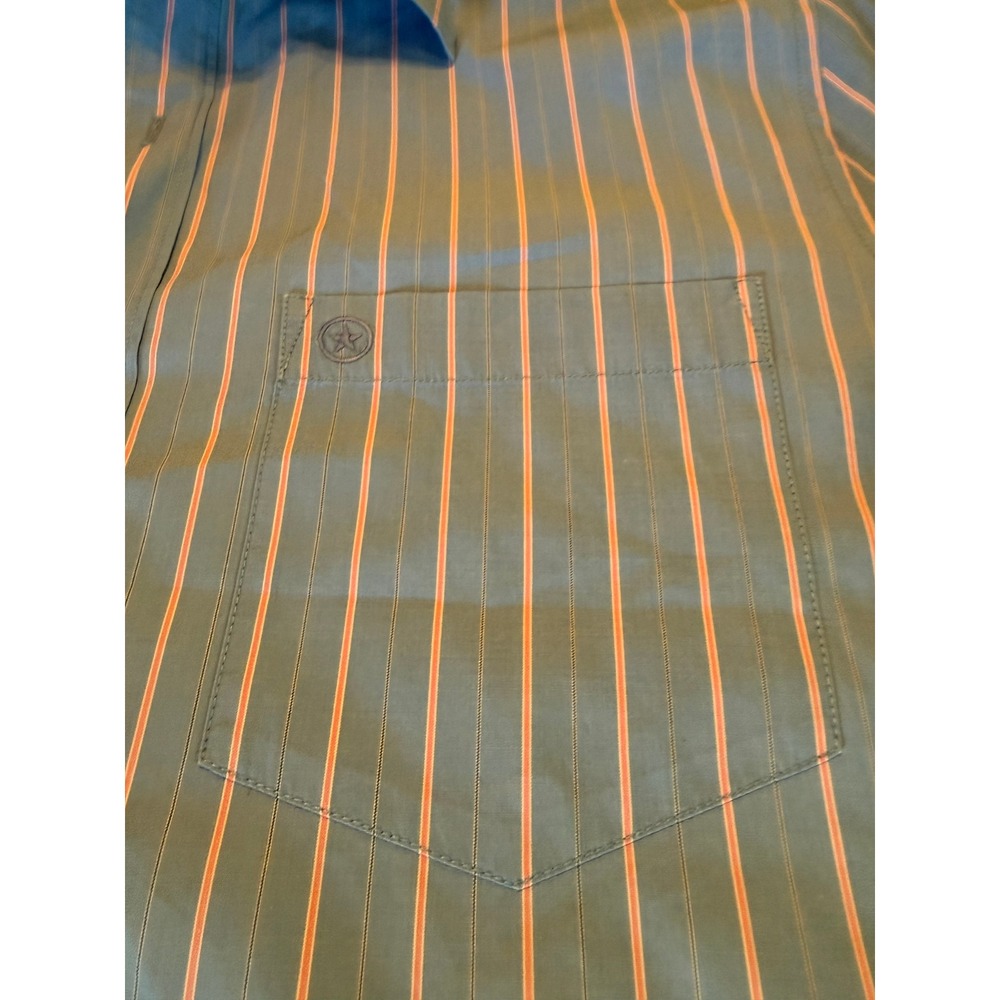 Converse One Star Mens Medium Blue Pink Striped Short Sleeve Button Down Shirt
